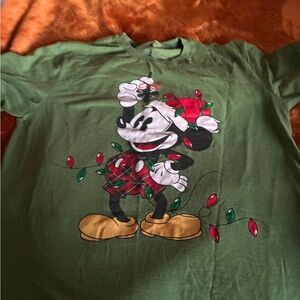 Disney Festive Green Kids Tee with Mickey Design